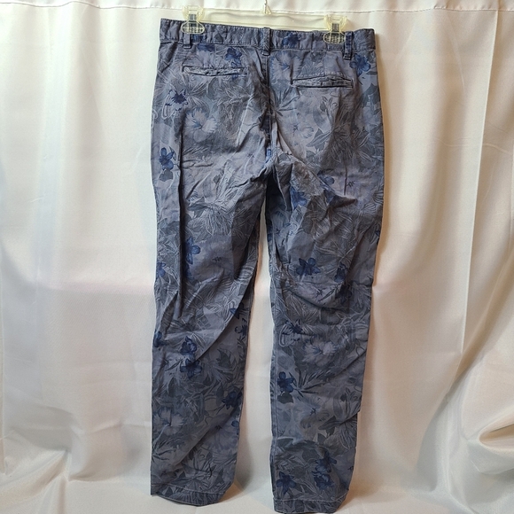 Gap Girlfriend Chinos Floral Print Blue Pants Size 8 - Picture 2 of 4